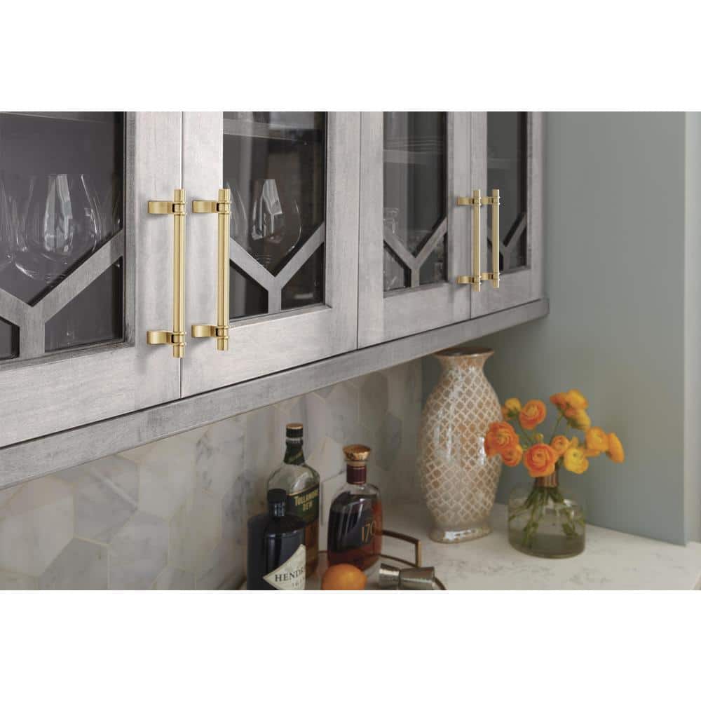 Champagne Bronze Modern Bar Cabinet Pull with Mounting Hardware