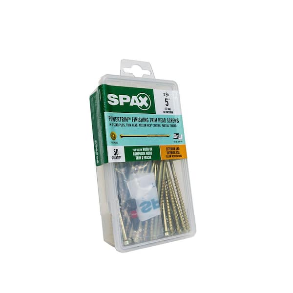 SPAX #9 x 5 in. T-Star Plus Cylindric Head Trim Yellow Zinc Screw (50 per Box)