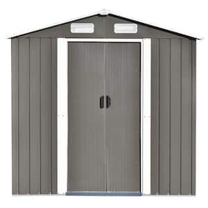 6 ft. W x 4 ft. D Outdoor Metal Shed with Lockable Doors (24 sq. ft.)