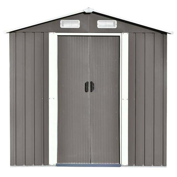 Wateday 6 ft. W x 4 ft. D Outdoor Metal Shed with Lockable Doors (24 sq ...