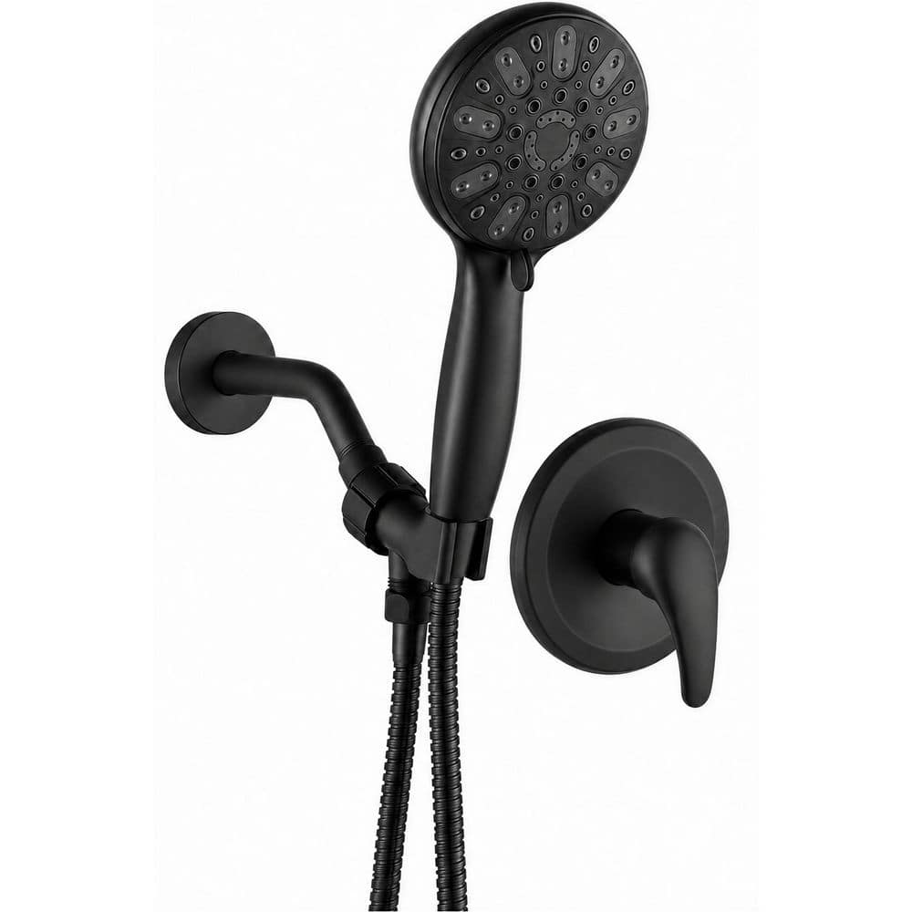 Single Handle 5-Spray Shower Faucet 1.8 GPM with Handheld Shower and Valve Included in Matte Black price history on PriceWatchPro