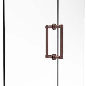 Contemporary 8 in. Back-to-Back Shower Door Pull in Antique Copper