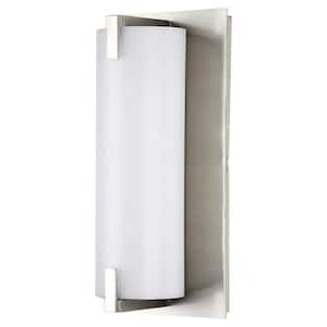 Modern Cylinder 1-Light Brushed Nickel Dimmable Integrated LED Wall Sconce with Selectable CCT