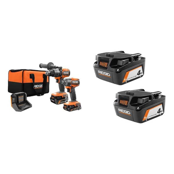 18V Brushless Cordless 3-Tool Combo Kit w/ Hammer Drill, Impact Driver, (2) 4.0 Ah Batteries, Batteries, Charger & Bag