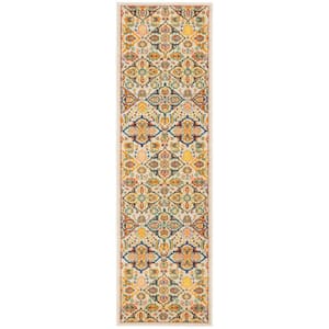 Allur Ivory Multicolor 2 ft. x 6 ft. All-over design Transitional Runner Area Rug