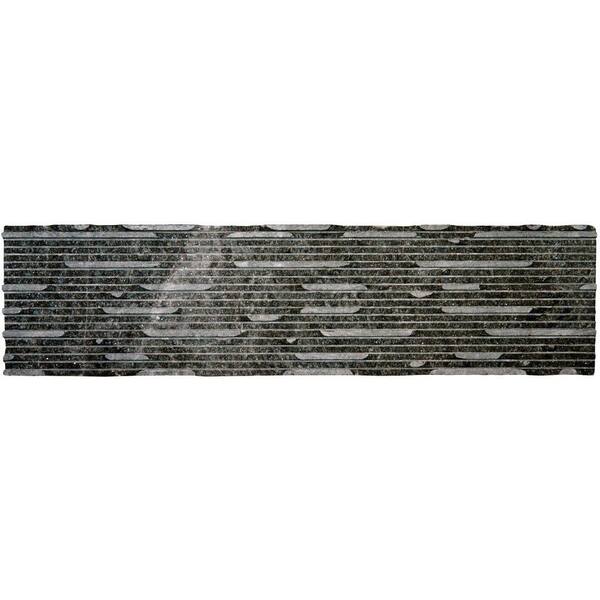 MSI Royal Black Thin Veneer Panel 6 in. x 24 in. Natural Marble Wall Tile (5 sq. ft. / case)