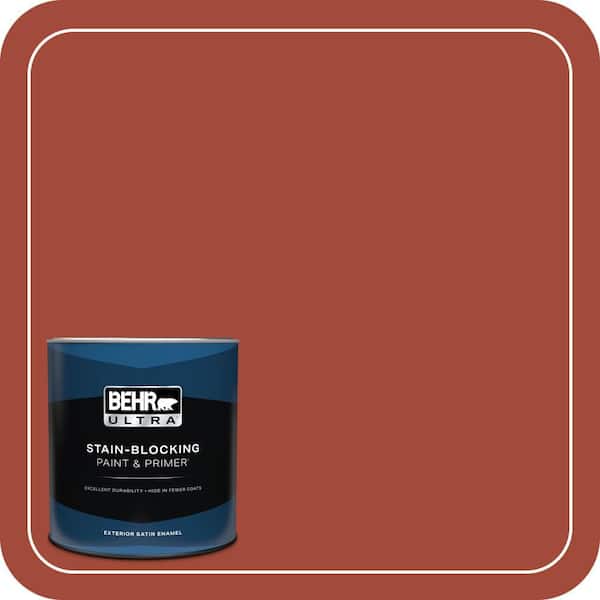 BEHR ULTRA 1 qt. #200D-7 Rodeo Red Satin Enamel Exterior Paint & Primer
