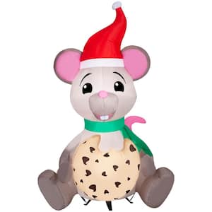 6.5 ft. H x 4.27 ft. W Animated Airblown Nom Nom Mouse Eating Cookie Christmas Inflatable with LED Lights