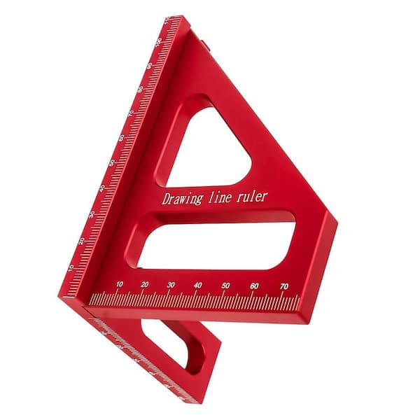 Afoxsos Aluminum Alloy Multi-Angle Measuring Ruler 45/90° Square Protractor High Precision Tool for Carpenter (1-Pack)