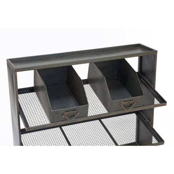 Tripar Industrial Metal Bin Organizer/Display Grey