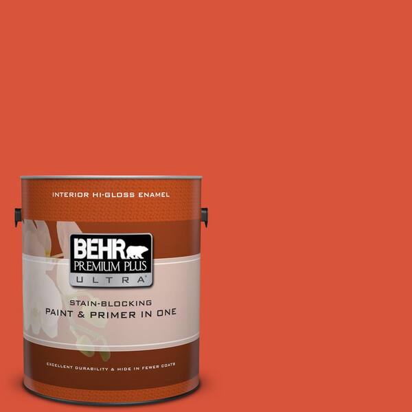 BEHR Premium Plus Ultra 1 gal. Home Decorators Collection #HDC-MD-10G Mod Orange Hi-Gloss Enamel Interior Paint & Primer