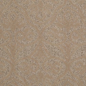 Perfectly Posh - Toffee - Brown 43 oz. Nylon Pattern Installed Carpet