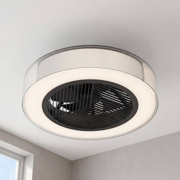 Groove 20 in. Indoor Black 8 Steps CCT 11.42 in. Integrated LED Ceiling Fan with Remote Included