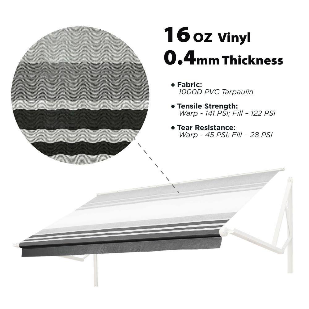 ALEKO Black and White 10x8 ft Retractable RV Patio Awning