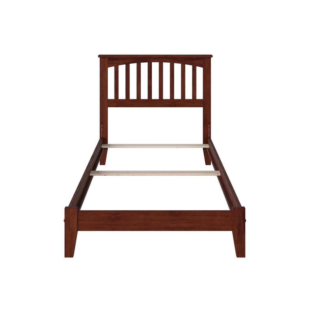 Walnut Twin Mission Wood Bed Frame with Headboard