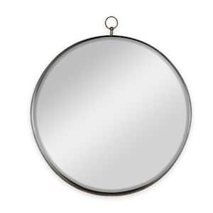 30.00 in. W x 34.00 in. H Gold Round Mirror with iron Frame