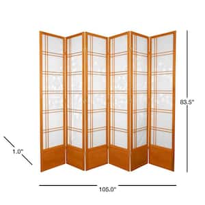7 ft. Honey 6-Panel Room Divider