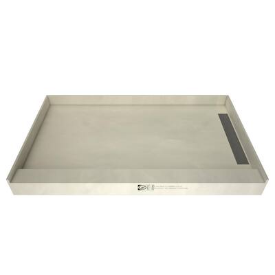 WonderFall Trench 36 in. x 60 in. Single Threshold Shower Base with Right Drain and Tileable Trench Grate