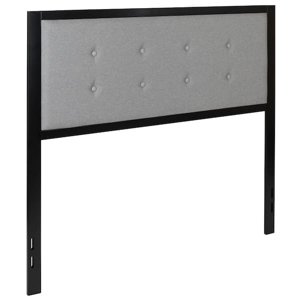 Carnegy Avenue Bristol Metal Tufted Upholstered Full Size Headboard in Light Gray Fabric