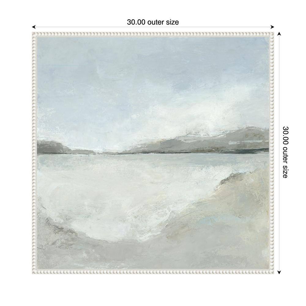 Subtle Coastal 30"x30" White Framed Canvas Wall Art