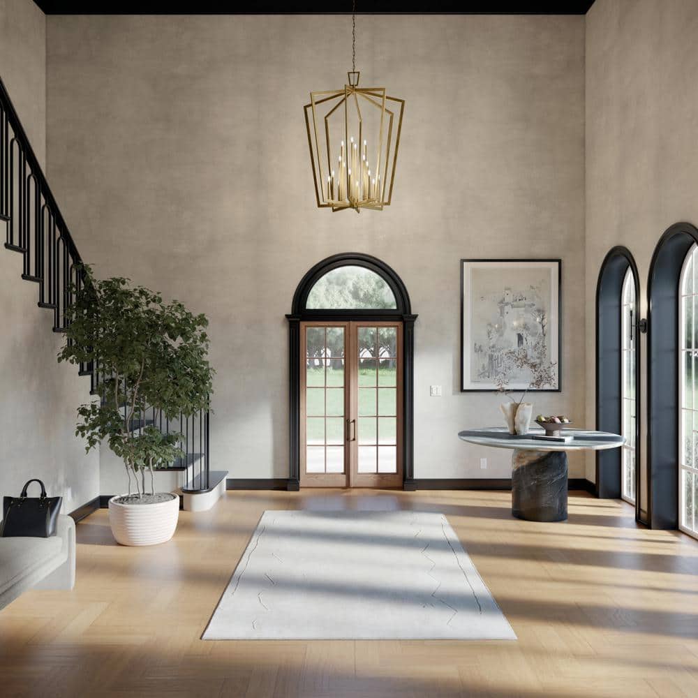 Abbotswell Natural Brass 16-Light Geometric Foyer Pendant