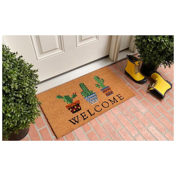 17 in. x 29 in. Cactus Welcome Door Mat
