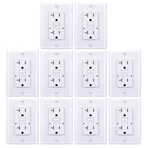 20 Amp 125-Volt Self-Test Tamper Resistant GFCI Duplex Outlet White 10-Pack (GFITR-20A)