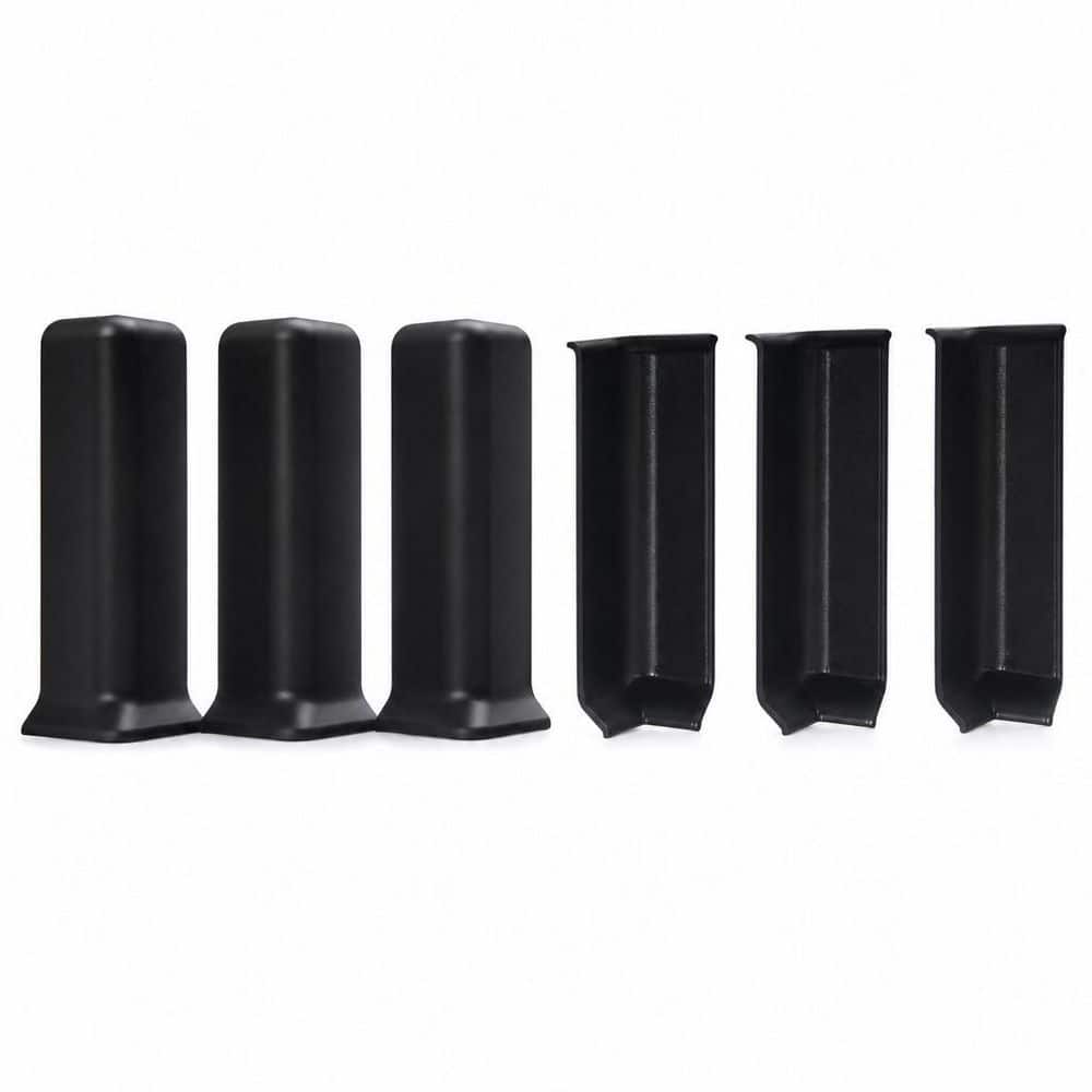 4 in. Self Adhesive Baseboard Corner Blocks for Rubber Moulding Trim, Black