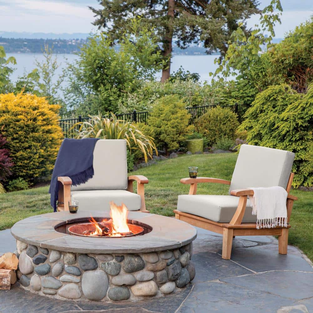 Ravenna Luxe Mushroom Beige Outdoor Loveseat Cushion