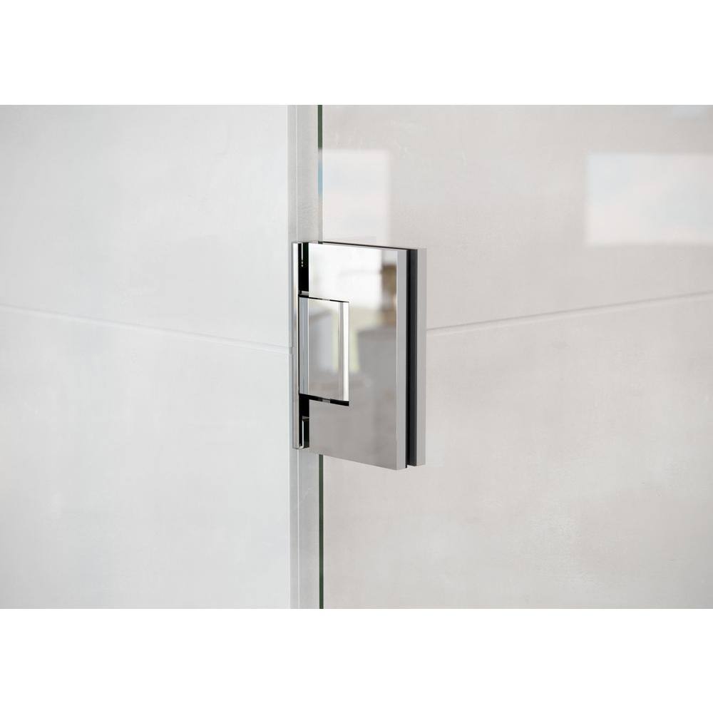 Illume 45.25 in. x 78 in. Frameless Chrome Clear Glass Shower Enclosure
