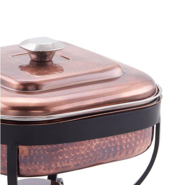 Chafing Dish Old Dutch 384AC 11.5 x 10.25 x 9.5 Copper Dish & Stainless Steel Spoon 3 Qt Antique one size 