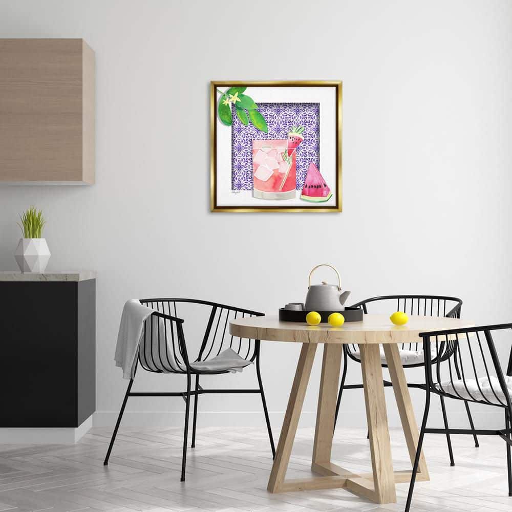 Fruity Watermelon Drink by Hillary Holt Gold Floater Frame Food Graphic Art Print 25 in. x 25 in. price history on PriceWatchPro