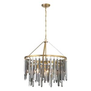 Gemma 6 light Modern Gold dimmable geometric shaped chandelier for interior use