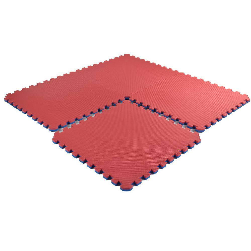 Red and Blue Reversible Interlocking Foam Mat 24x24 Inch