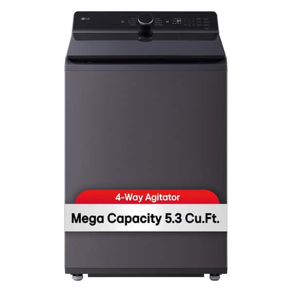 LG 5.3 cu. ft. SMART Top Load Washer in Matte Black with Agitator