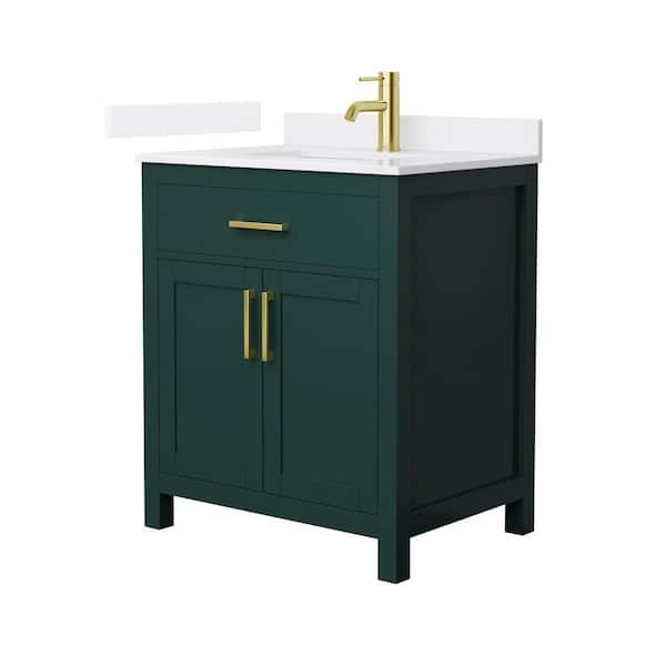 Wyndham Collection Beckett 30 in. Single Freestanding Green Bath Vanity ...