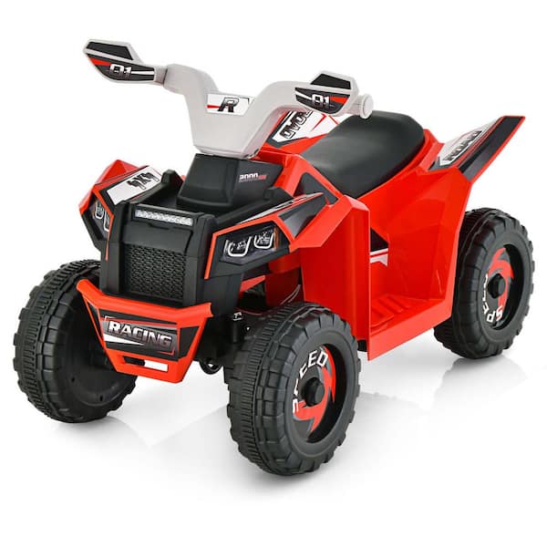 Costway 8 in. Kids Ride on ATV 4 Wheeler Quad Toy Car 6-Volt Battery ...