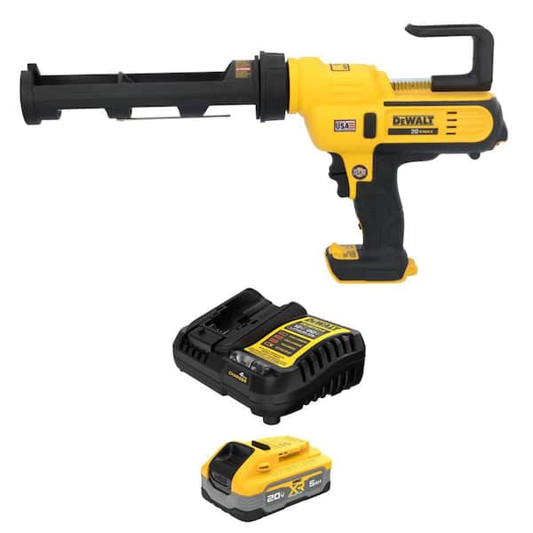 20V MAX Lithium-Ion Cordless 10 oz. / 300 ml Caulk Gun with 20V MAX POWERSTACK 5. 0Ah Battery and Charger