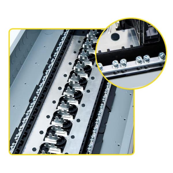 Square D - Homeline 200 Amp 8-Space 16-Circuit Outdoor Main Breaker Electrical Panel with Feed-Thru Lug
