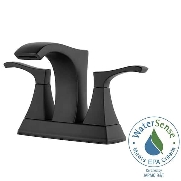 Venturi 4 in. Centerset 2-Handle Bathroom Faucet in Matte Black (2-Pack Combo)