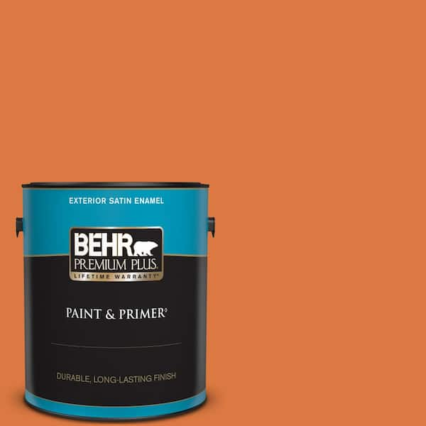 BEHR PREMIUM PLUS 1 gal. #P210-7 Japanese Koi Satin Enamel Exterior Paint & Primer