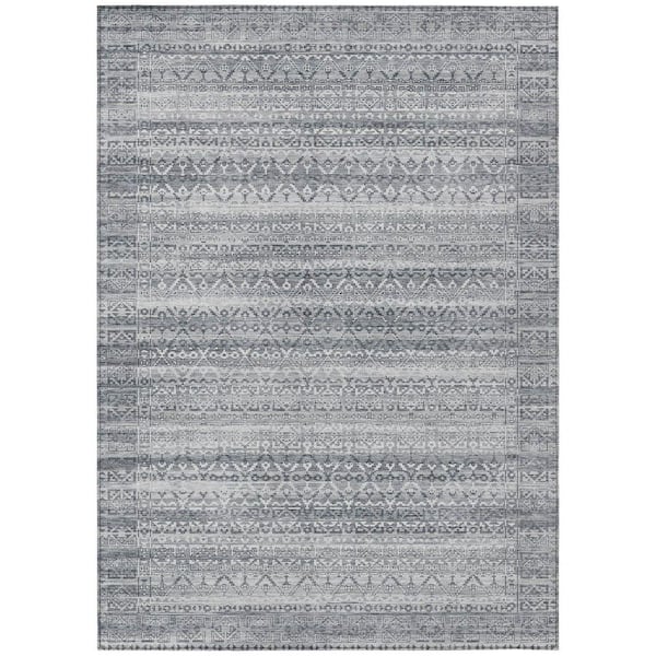 Chantille Machine Washable Indoor/Outdoor Abstract ACN2101 Gray 5 ft. x 7 ft. 6 in. Area Rug