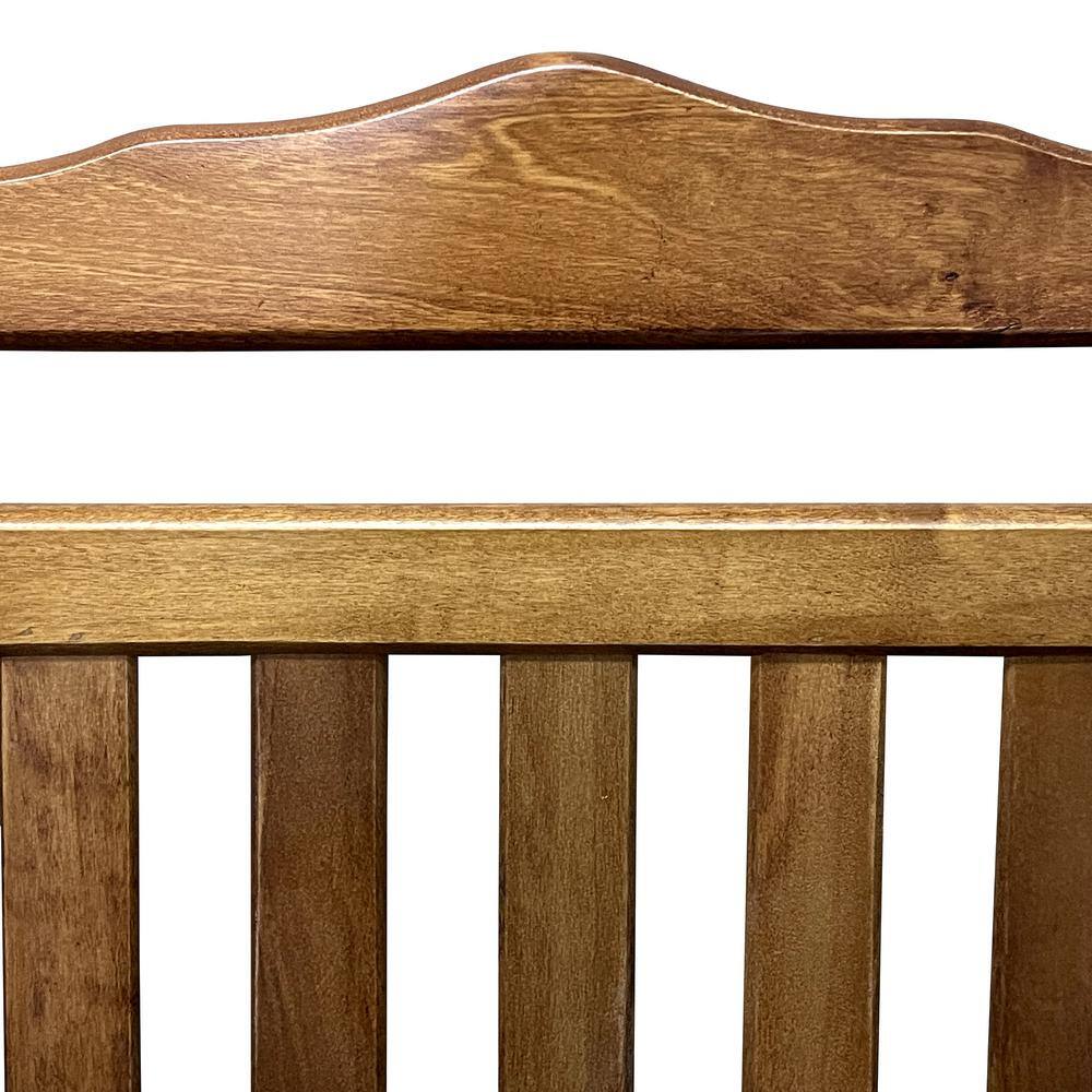 Oak Unfinished Wood High-Back Rocking Armchair