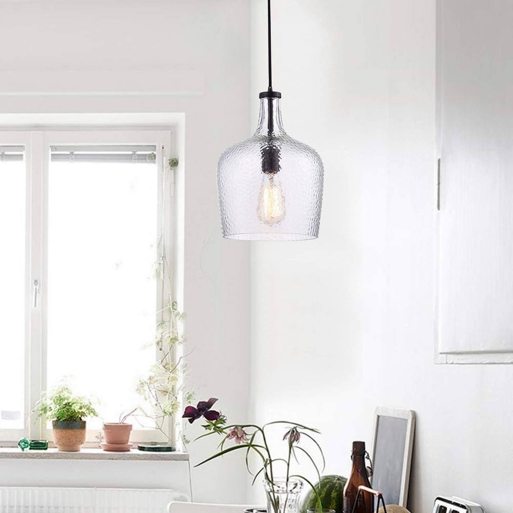 Belinda Antique Black Mouth-Blown Glass Pendant Chandelier