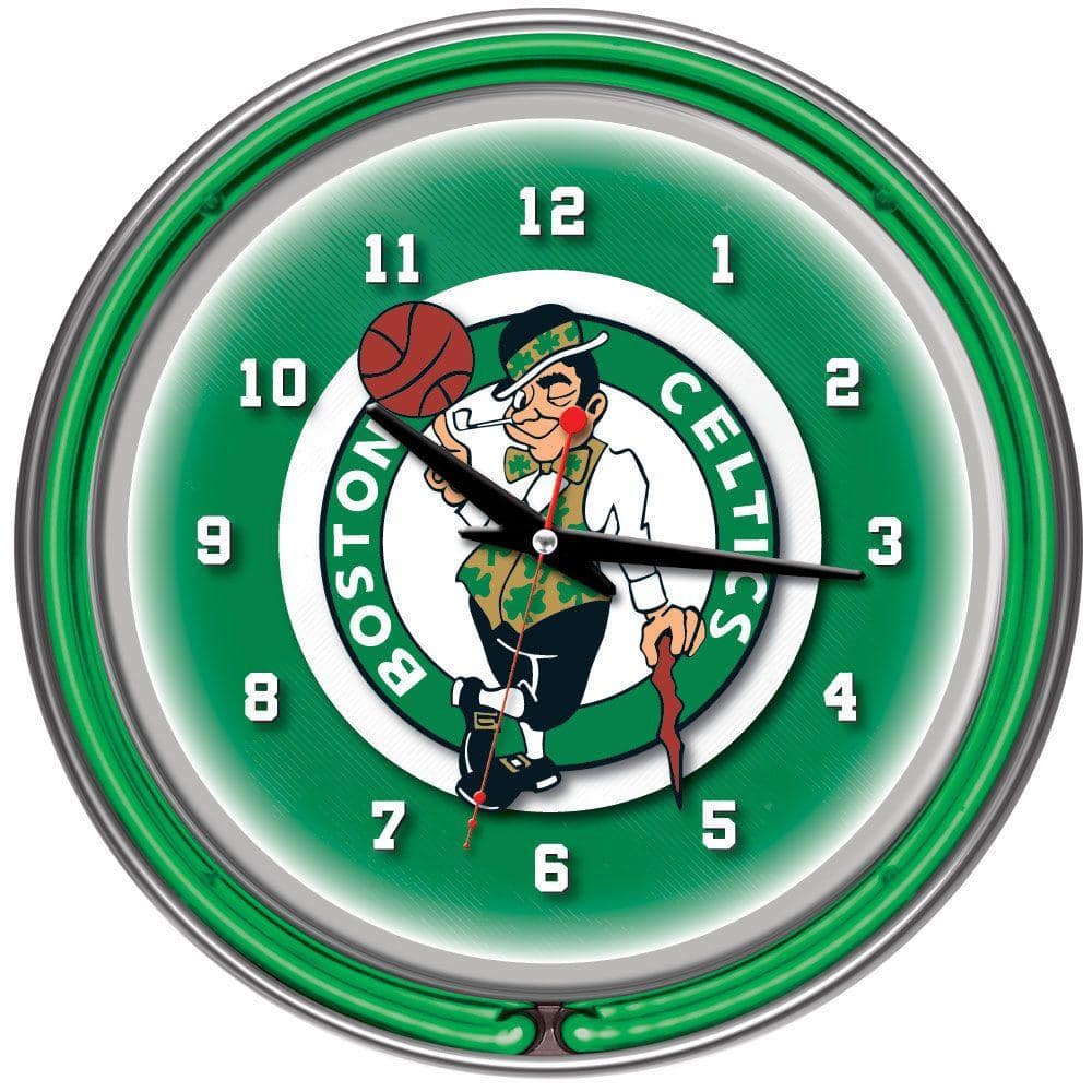 Boston Celtics NBA hotsell Chrome Double Ring Neon Clock