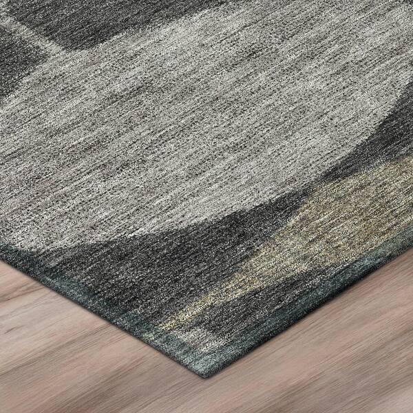 Chantille Machine Washable Indoor/Outdoor Abstract ACN3060 Black 2 ft. x 7 ft. Runner Rug