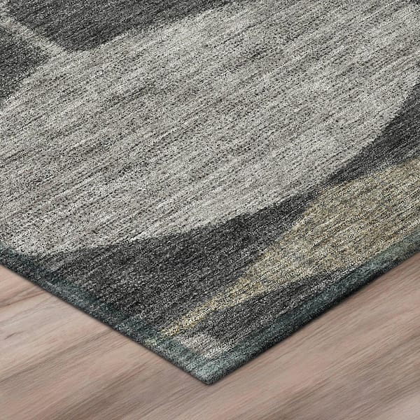 Chantille Machine Washable Indoor/Outdoor Abstract ACN3060 Black 5 ft. x 7 ft. 6 in. Area Rug
