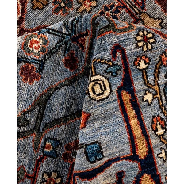 Serapi Gray 9 ft. x 12 ft. Tribal Wool Indoor Area Rug