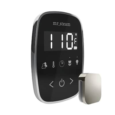 TempoFlex Steam Shower Control and Steamhead in Black Polished Chrome