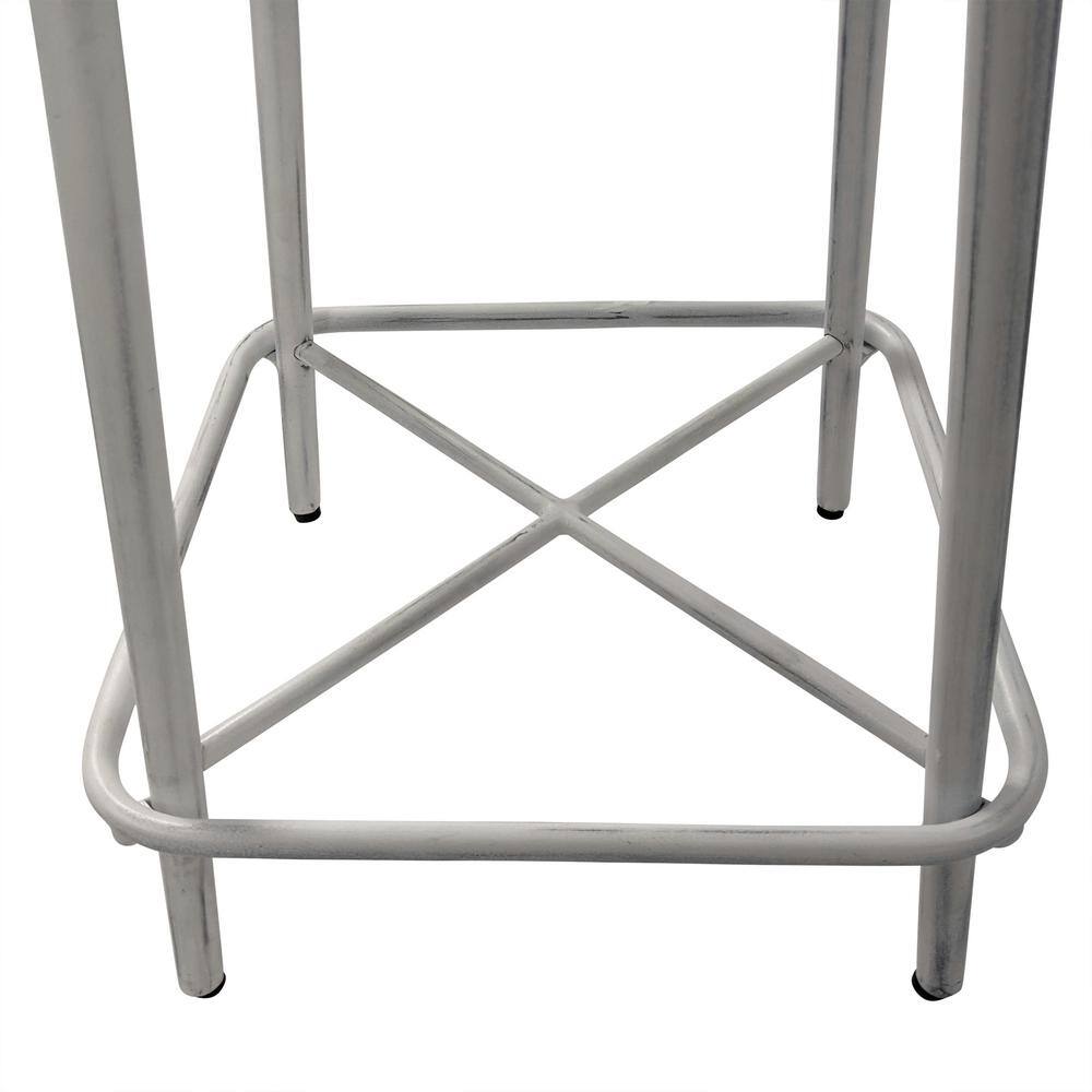 Ilona 24" Whitewash Mango Wood and Iron Counter Stools Set